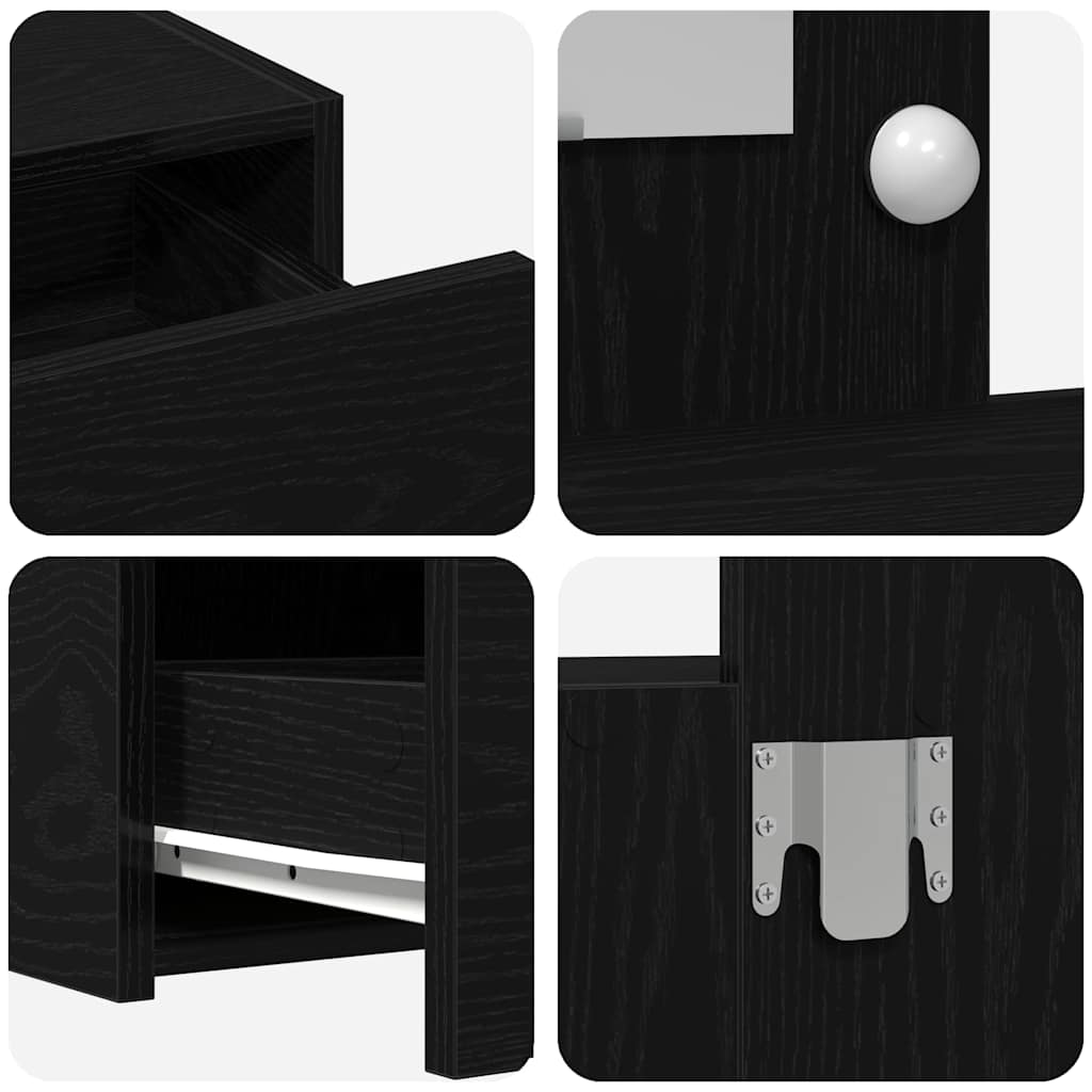 vidaXL Toaletka Czarny 100 x 40 x 70 cm Materiał drewnopochodny