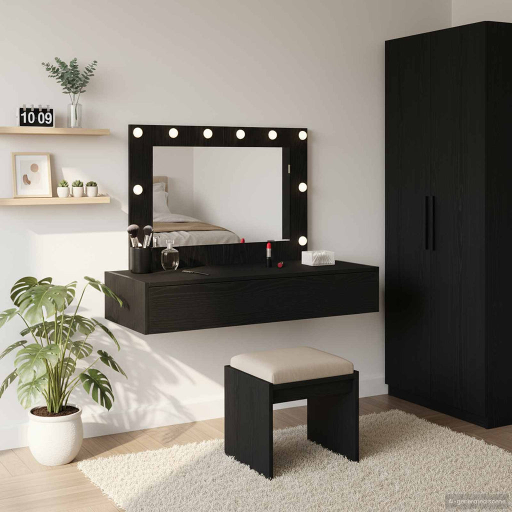 vidaXL Toaletka Czarny 100 x 40 x 70 cm Materiał drewnopochodny