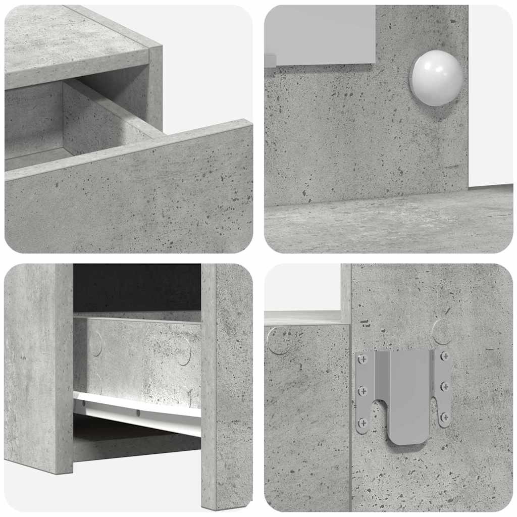 vidaXL Toaletka Szary 100 x 40 x 70 cm Materiał drewnopochodny
