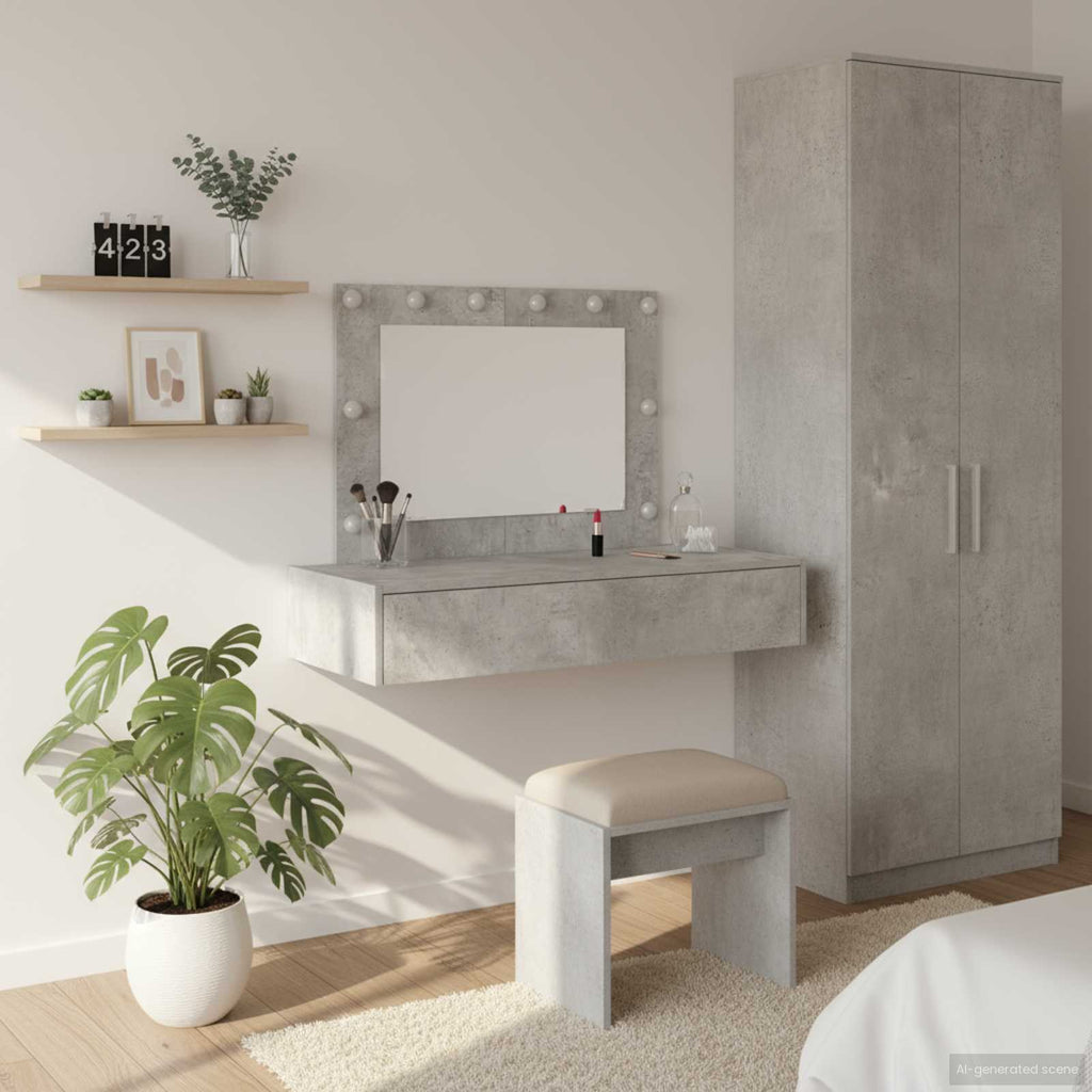 vidaXL Toaletka Szary 100 x 40 x 70 cm Materiał drewnopochodny