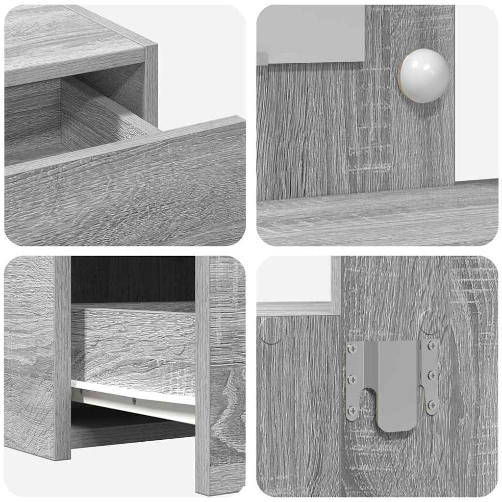 vidaXL Toaletka Szary 100 x 40 x 70 cm Materiał drewnopochodny