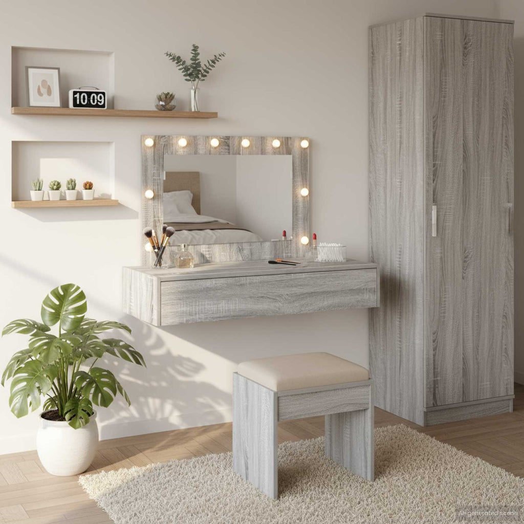vidaXL Toaletka Szary 100 x 40 x 70 cm Materiał drewnopochodny