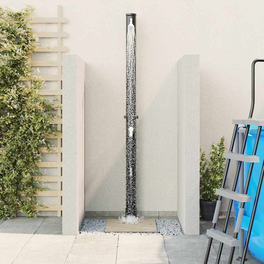vidaXL Prysznic słoneczny na świeżym powietrzu Czarny 217 cm