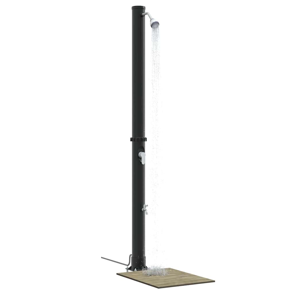 vidaXL Prysznic słoneczny na świeżym powietrzu Czarny 217 cm
