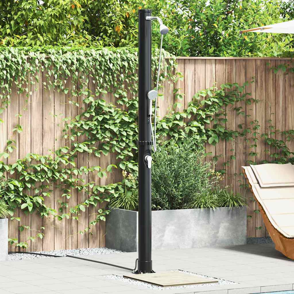 vidaXL Prysznic słoneczny na świeżym powietrzu Czarny 217 cm