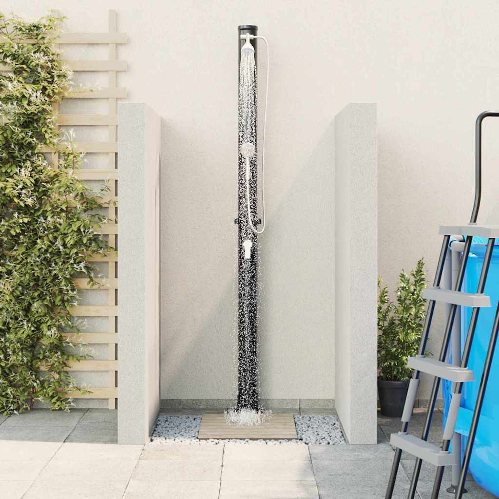 vidaXL Prysznic słoneczny na świeżym powietrzu Czarny 217 cm