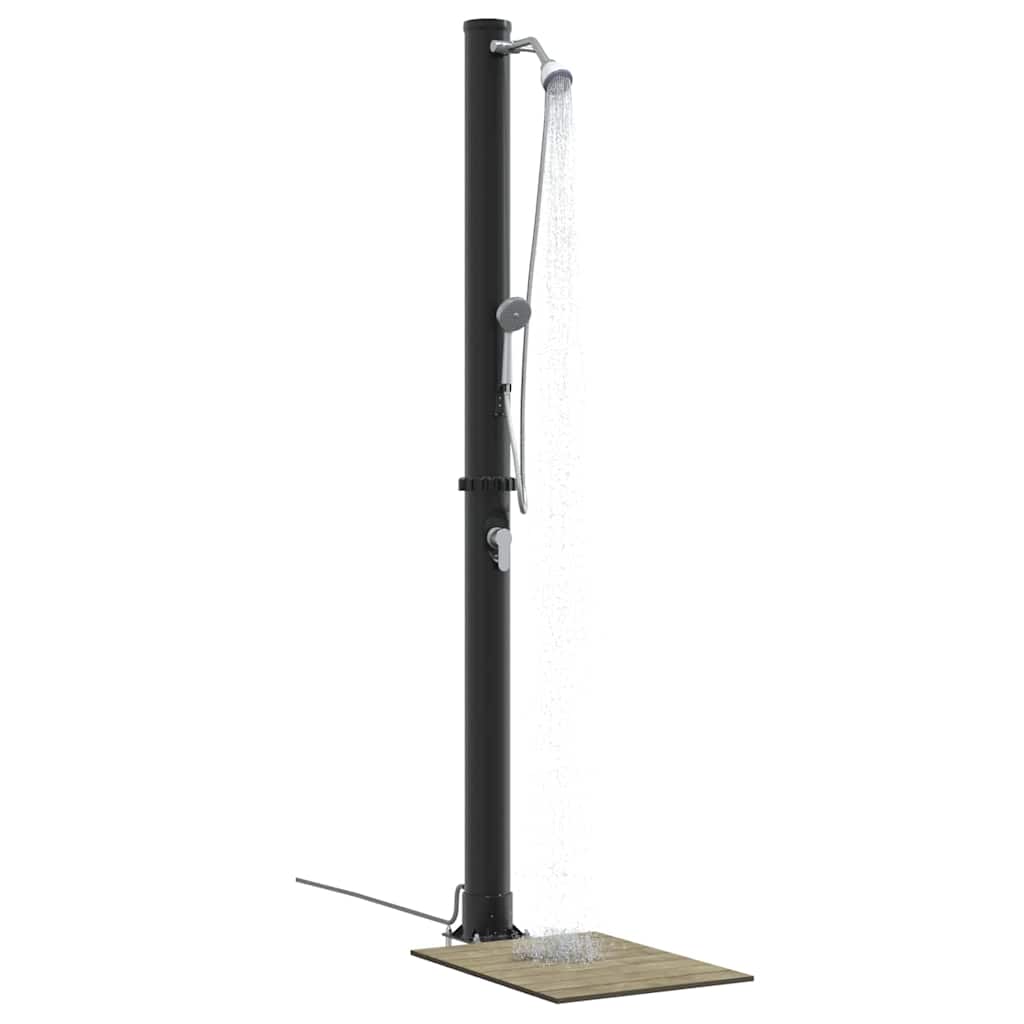 vidaXL Prysznic słoneczny na świeżym powietrzu Czarny 217 cm