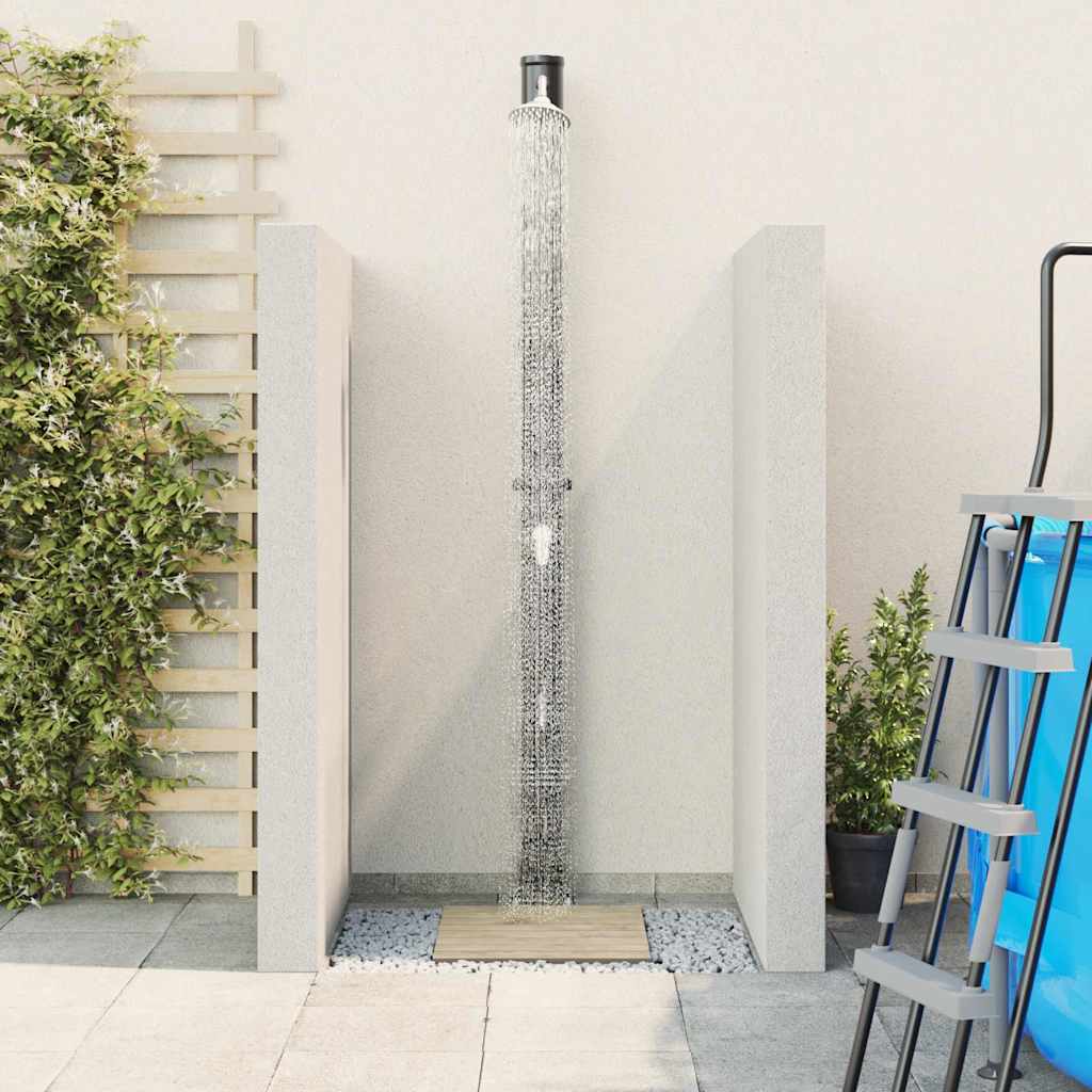 vidaXL Prysznic słoneczny na świeżym powietrzu Czarny 217 cm