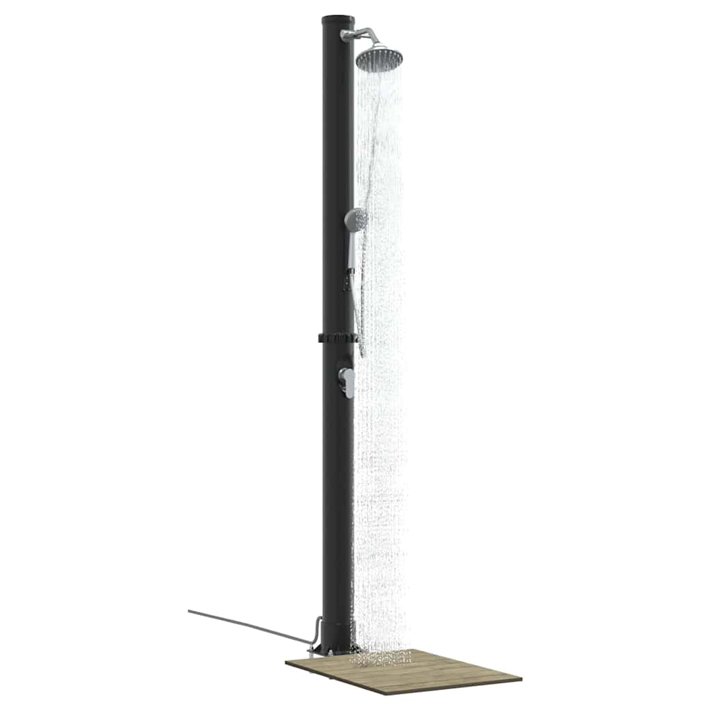 vidaXL Prysznic słoneczny na świeżym powietrzu Czarny 217 cm