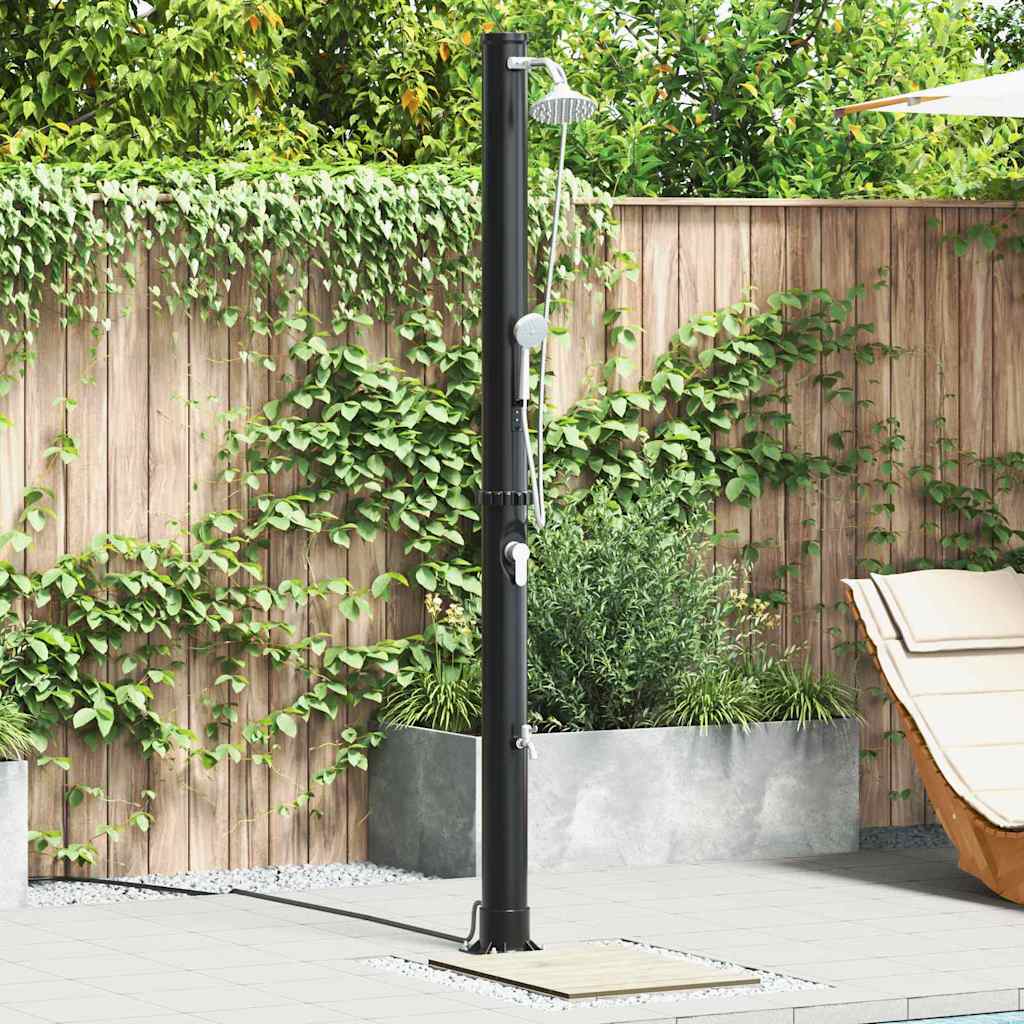 vidaXL Prysznic słoneczny na świeżym powietrzu Czarny 217 cm