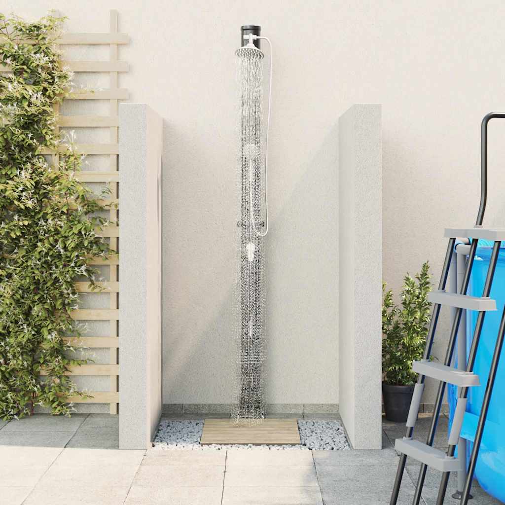 vidaXL Prysznic słoneczny na świeżym powietrzu Czarny 217 cm