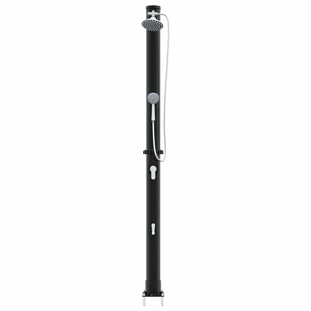 vidaXL Prysznic słoneczny na świeżym powietrzu Czarny 217 cm