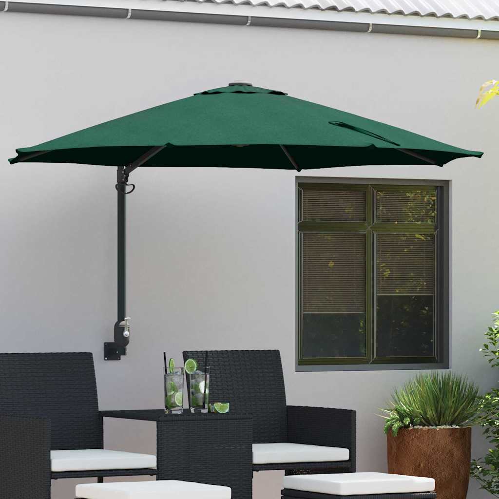 vidaXL Parasolka ogrodowa Zielony 248 x 248 x 148 cm Poliester i Stal