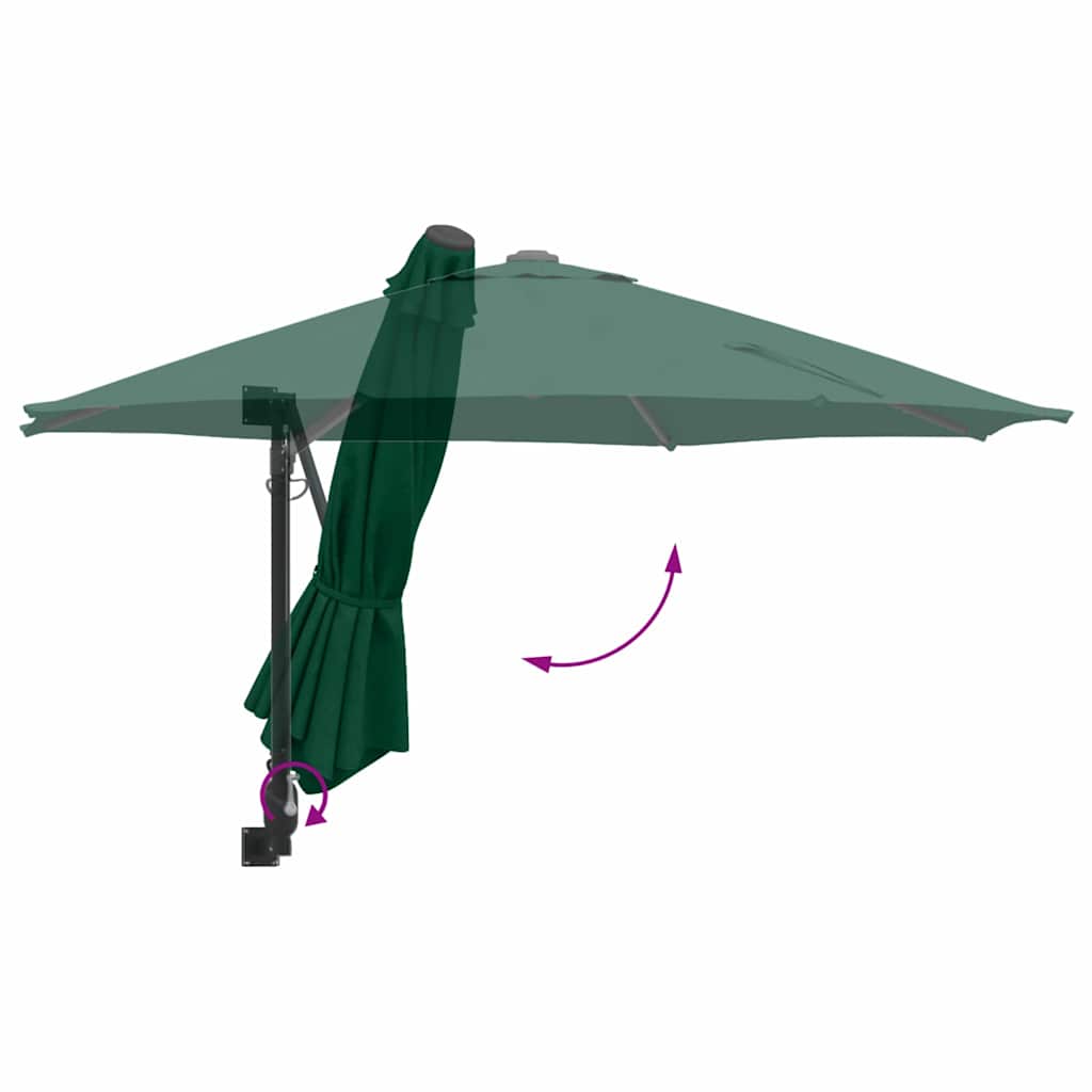 vidaXL Parasolka ogrodowa Zielony 248 x 248 x 148 cm Poliester i Stal