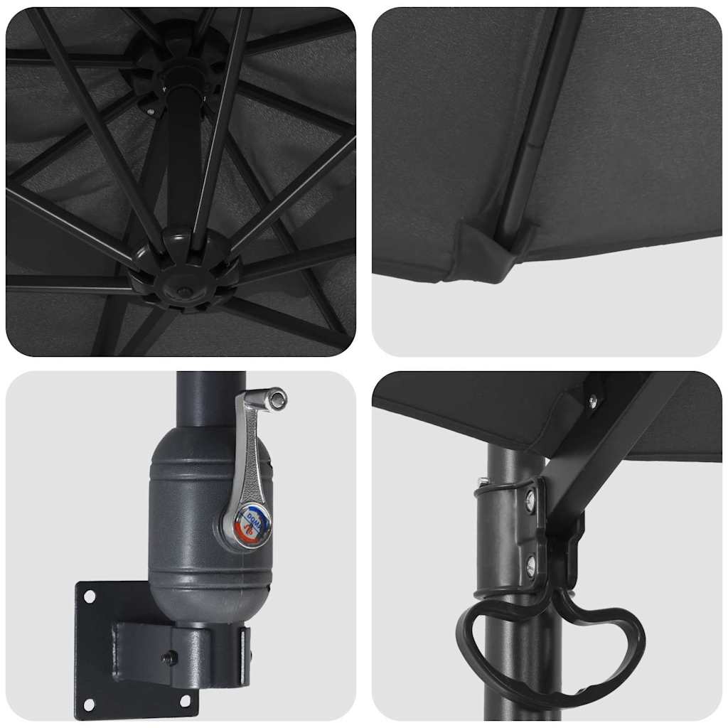 vidaXL Parasolka ogrodowa Antracyt 248 x 248 x 148 cm Poliester i Stal