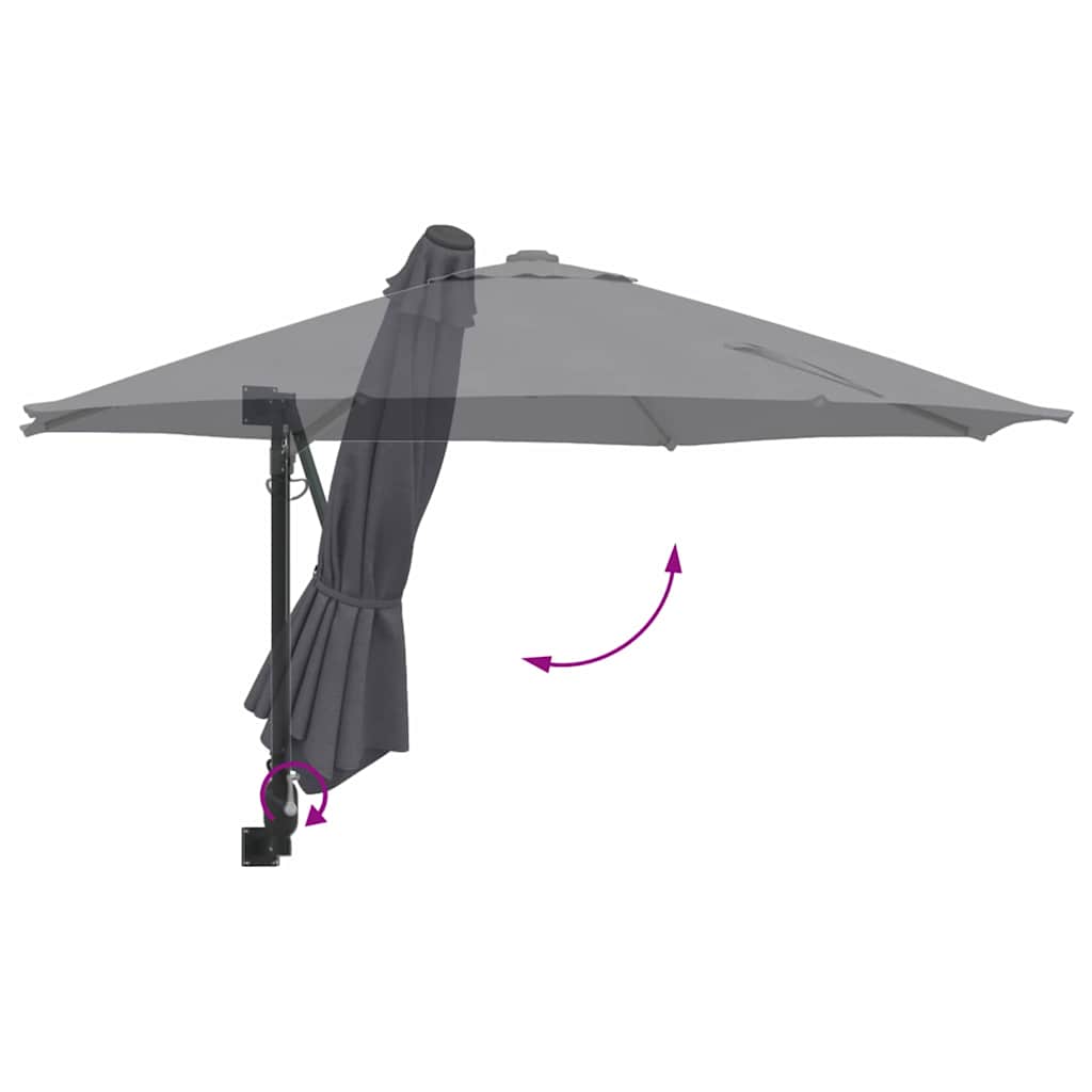 vidaXL Parasolka ogrodowa Antracyt 248 x 248 x 148 cm Poliester i Stal