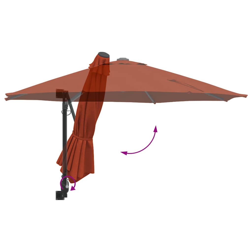 vidaXL Parasolka ogrodowa terakota 248 x 248 x 148 cm Poliester i Stal