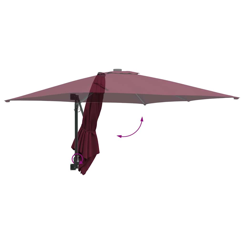 vidaXL Parasolka ogrodowa Bordeaux Czerwony 248,5 x 247,5 x 160 cm