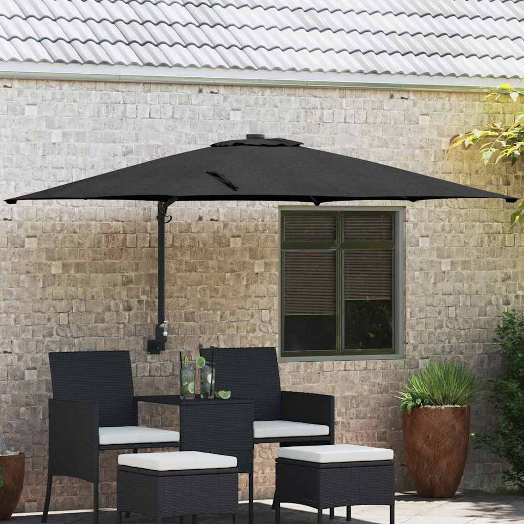 vidaXL Parasolka ogrodowa Czarny 248,5 x 247,5 x 160 cm