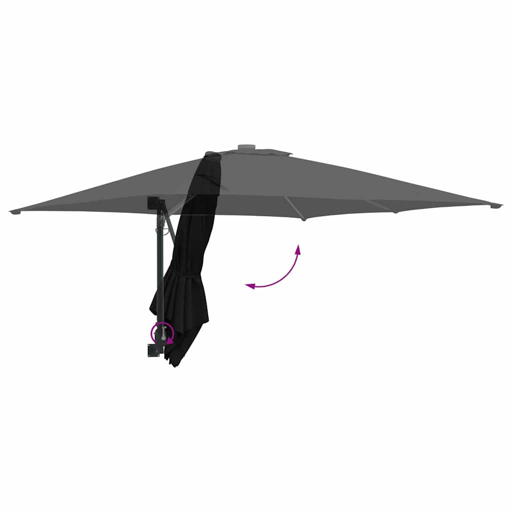vidaXL Parasolka ogrodowa Czarny 248,5 x 247,5 x 160 cm