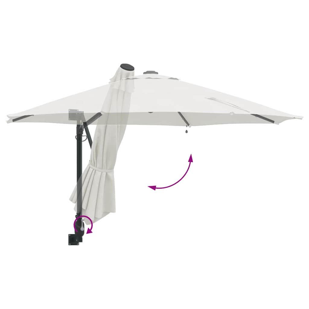 vidaXL Parasolka ogrodowa piaskowy 248 x 248 x 148 cm Poliester i Stal