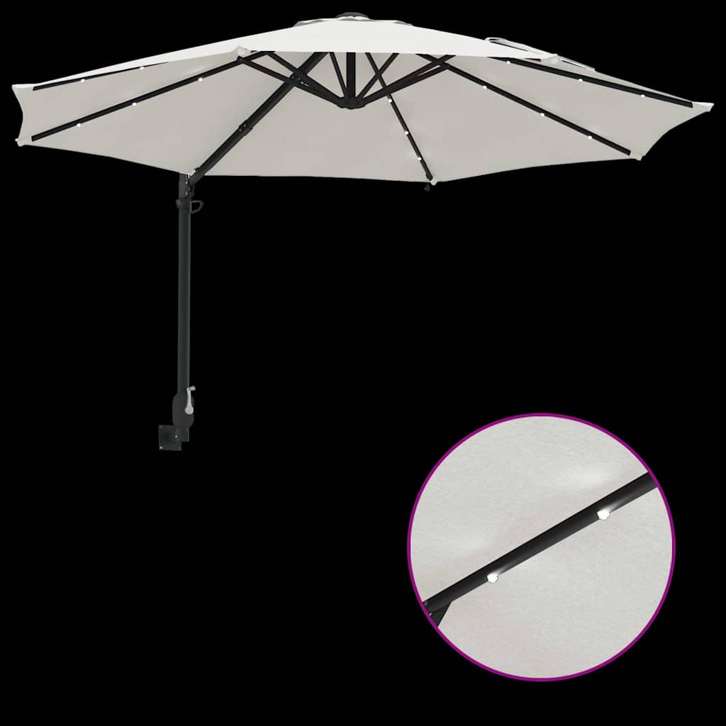 vidaXL Parasolka ogrodowa piaskowy 248 x 248 x 148 cm Poliester i Stal