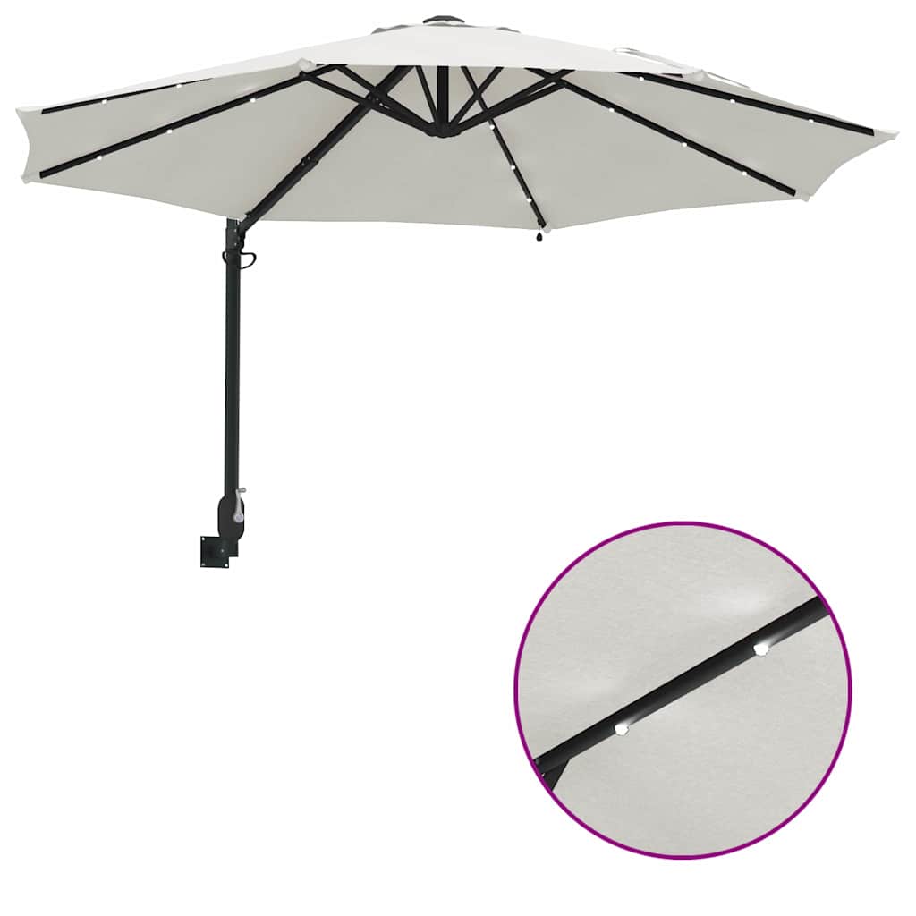 vidaXL Parasolka ogrodowa piaskowy 248 x 248 x 148 cm Poliester i Stal