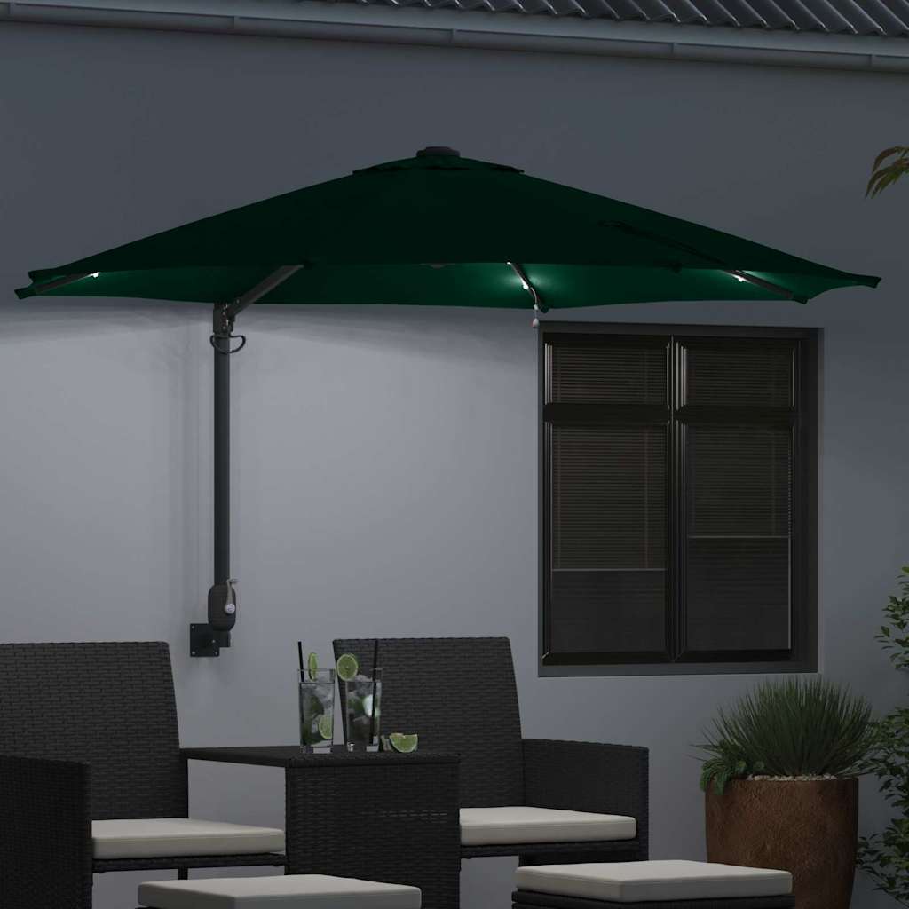 vidaXL Parasolka ogrodowa Zielony 248 x 248 x 148 cm Poliester i Stal