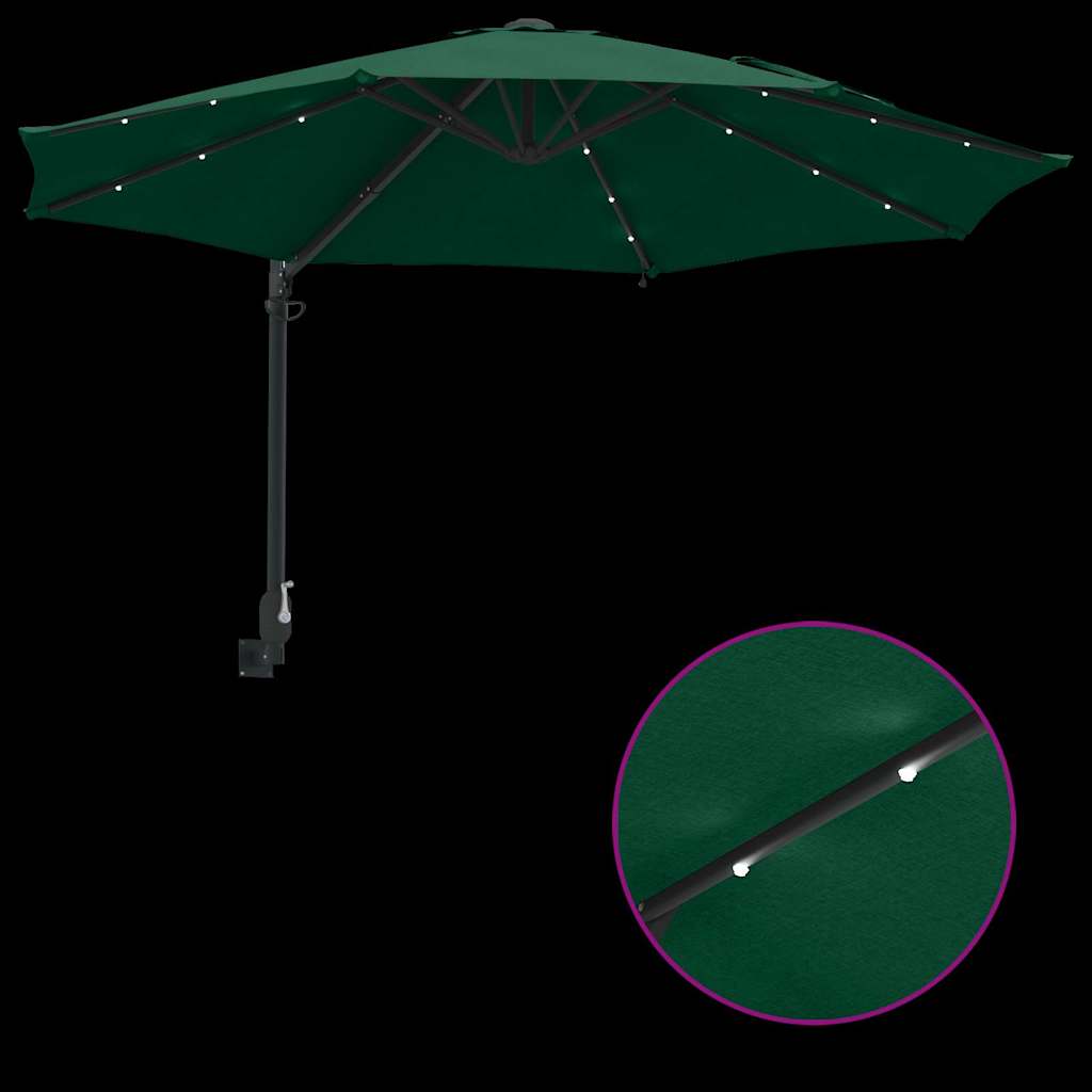 vidaXL Parasolka ogrodowa Zielony 248 x 248 x 148 cm Poliester i Stal