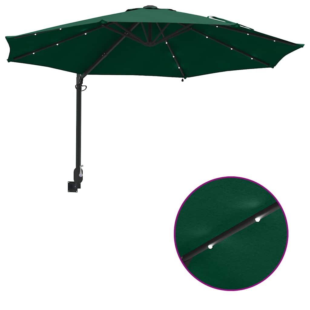 vidaXL Parasolka ogrodowa Zielony 248 x 248 x 148 cm Poliester i Stal