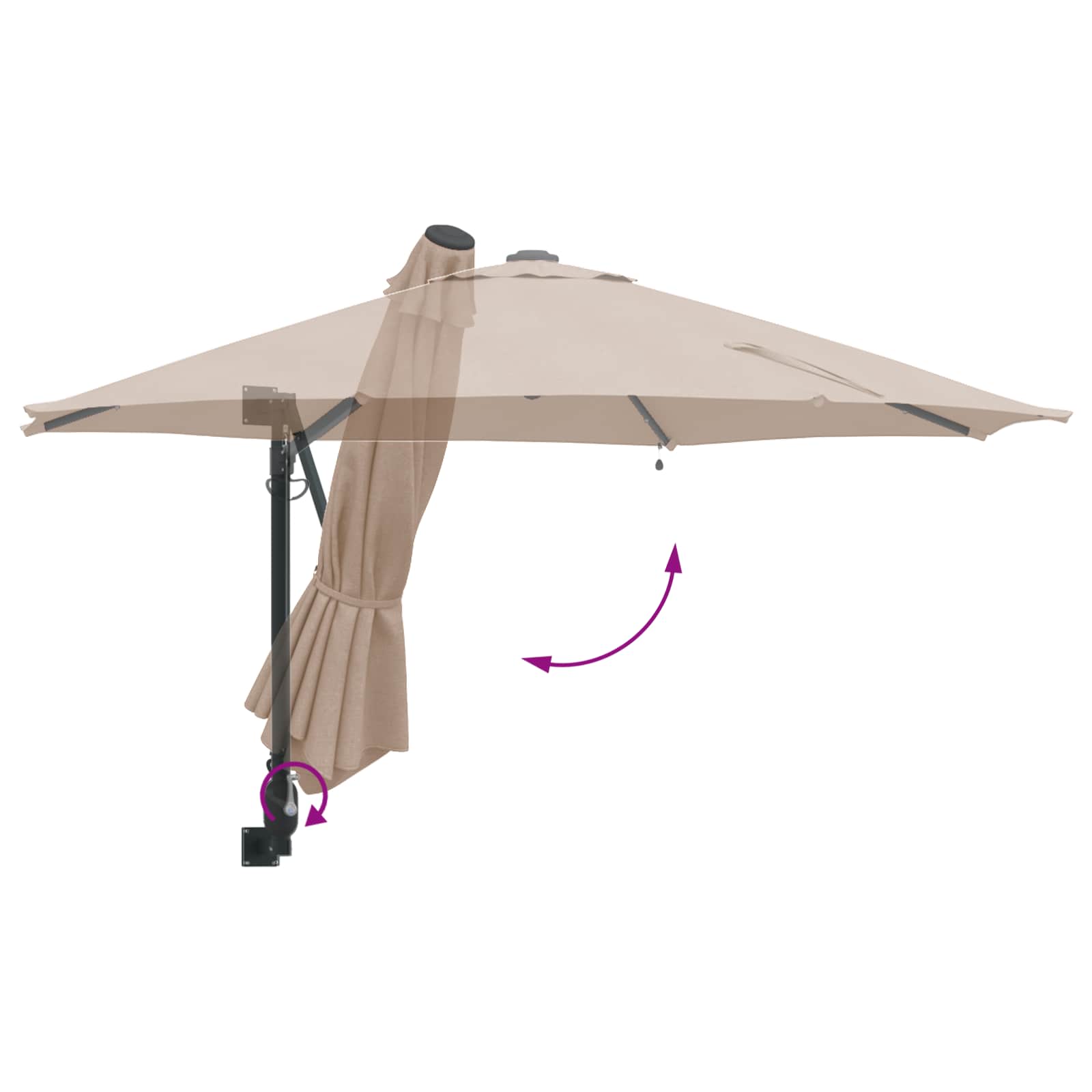 vidaXL Parasolka ogrodowa 248 x 248 x 148 cm Poliester i Stal