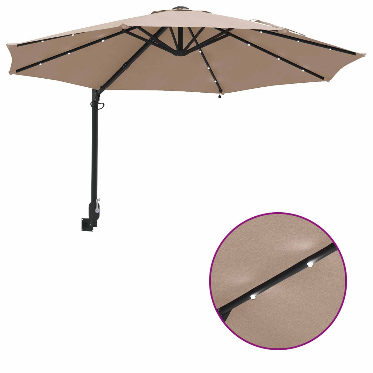 vidaXL Parasolka ogrodowa 248 x 248 x 148 cm Poliester i Stal