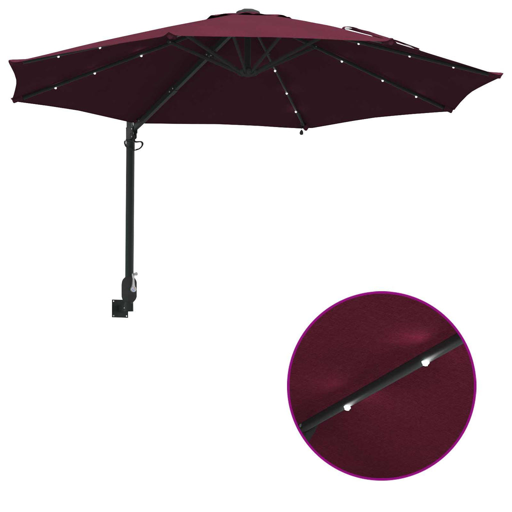 vidaXL Parasolka ogrodowa Bordeaux Czerwony 248 x 248 x 148 cm
