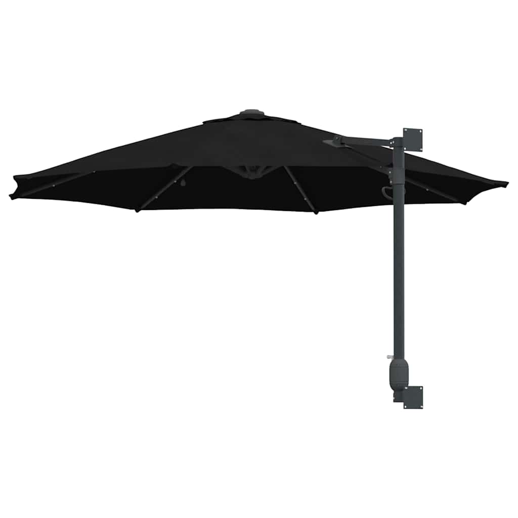 vidaXL Parasolka ogrodowa Czarny 248 x 248 x 148 cm Poliester i Stal