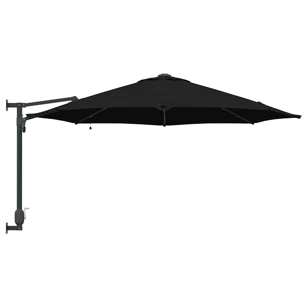 vidaXL Parasolka ogrodowa Czarny 248 x 248 x 148 cm Poliester i Stal