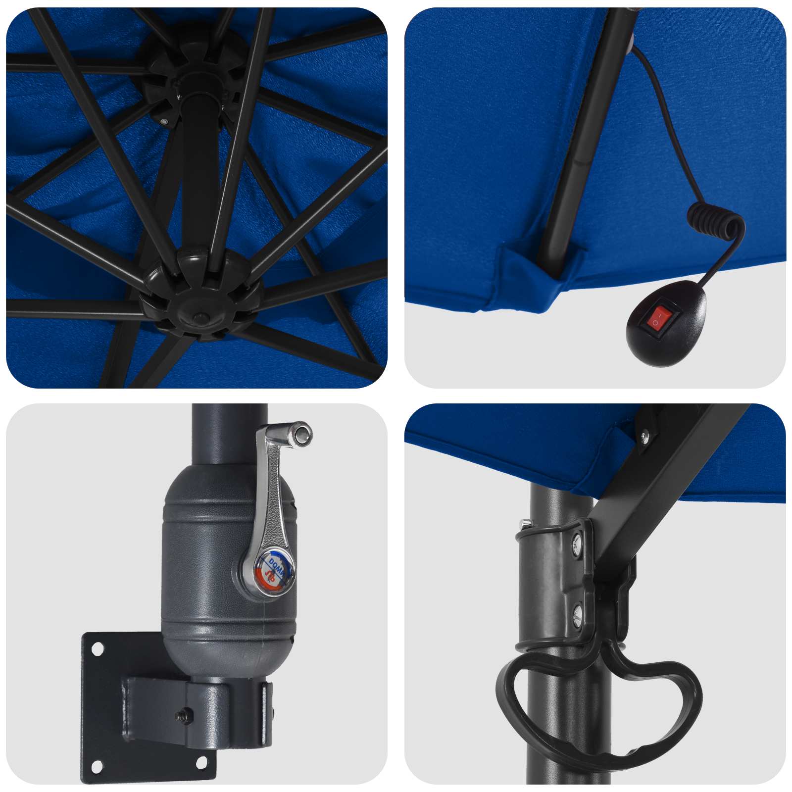 vidaXL Parasolka ogrodowa Niebieski azur 248 x 248 x 148 cm