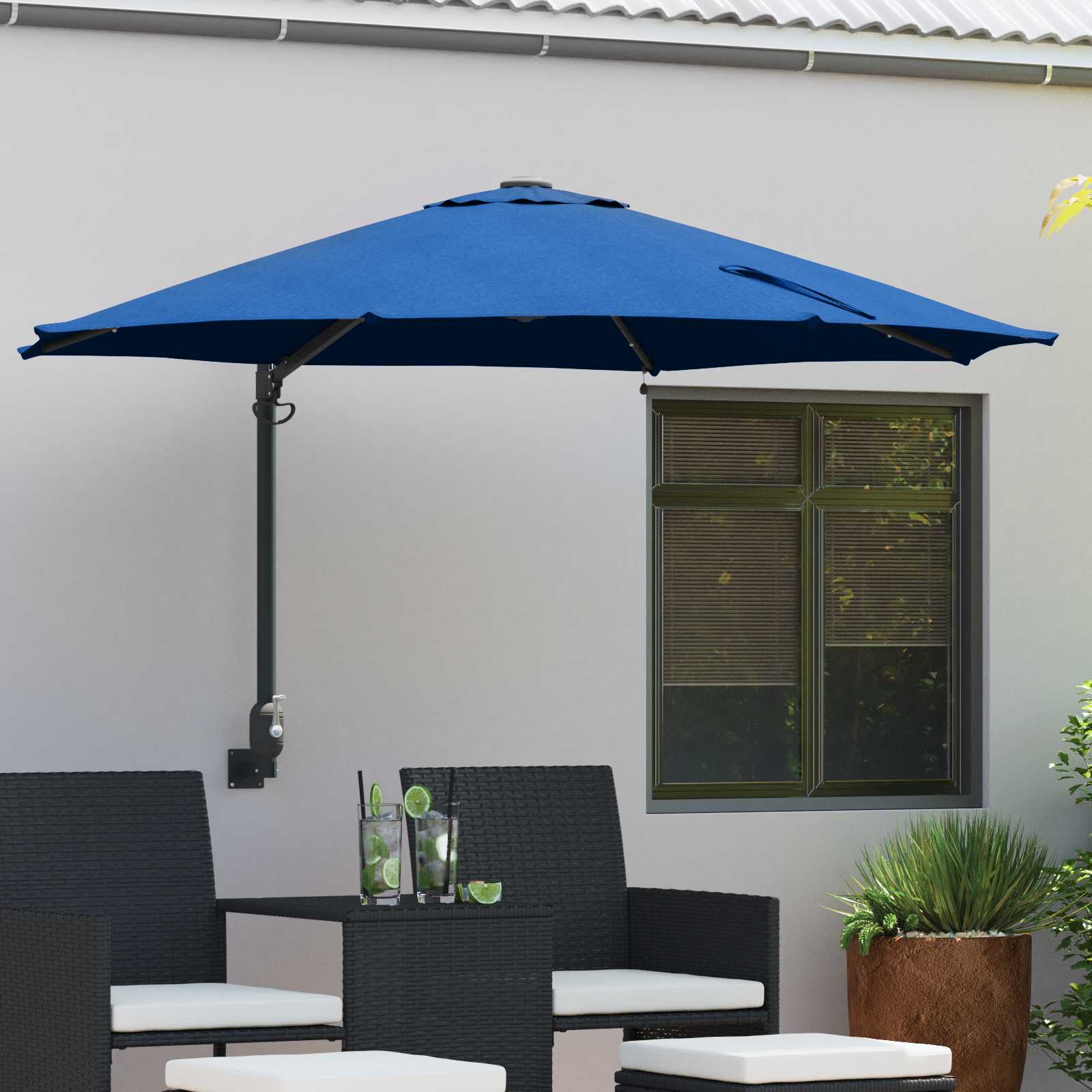 vidaXL Parasolka ogrodowa Niebieski azur 248 x 248 x 148 cm