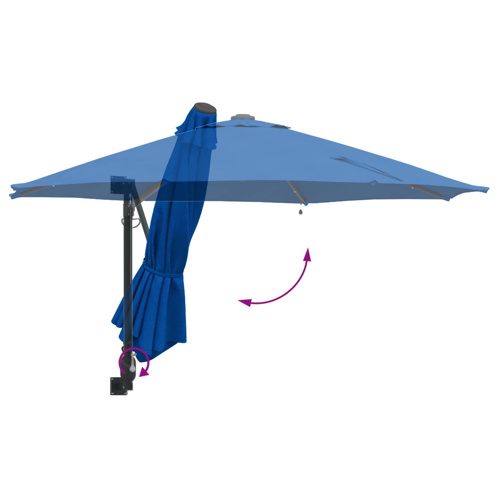 vidaXL Parasolka ogrodowa Niebieski azur 248 x 248 x 148 cm