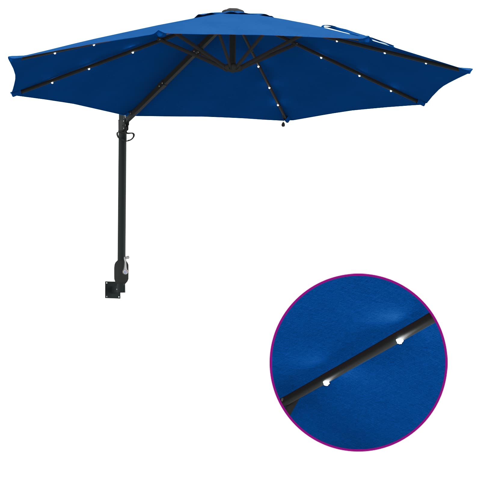 vidaXL Parasolka ogrodowa Niebieski azur 248 x 248 x 148 cm