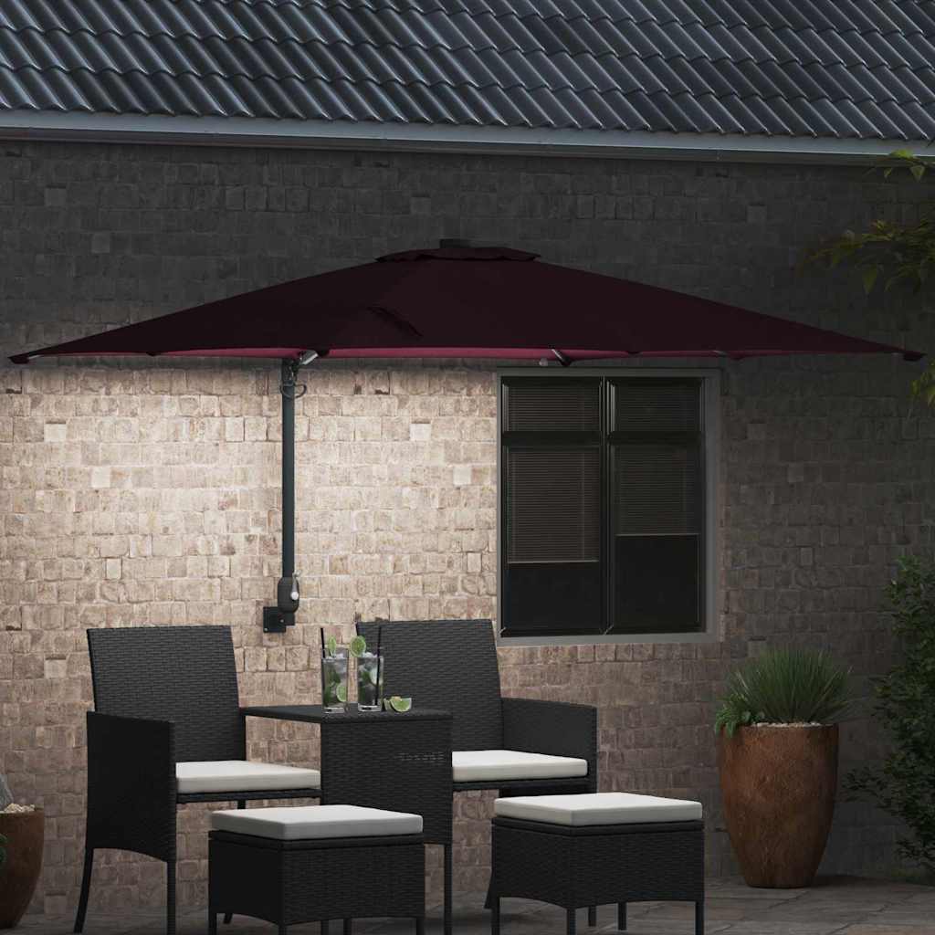 vidaXL Parasolka ogrodowa Bordeaux Czerwony 248,5 x 247,5 x 160 cm