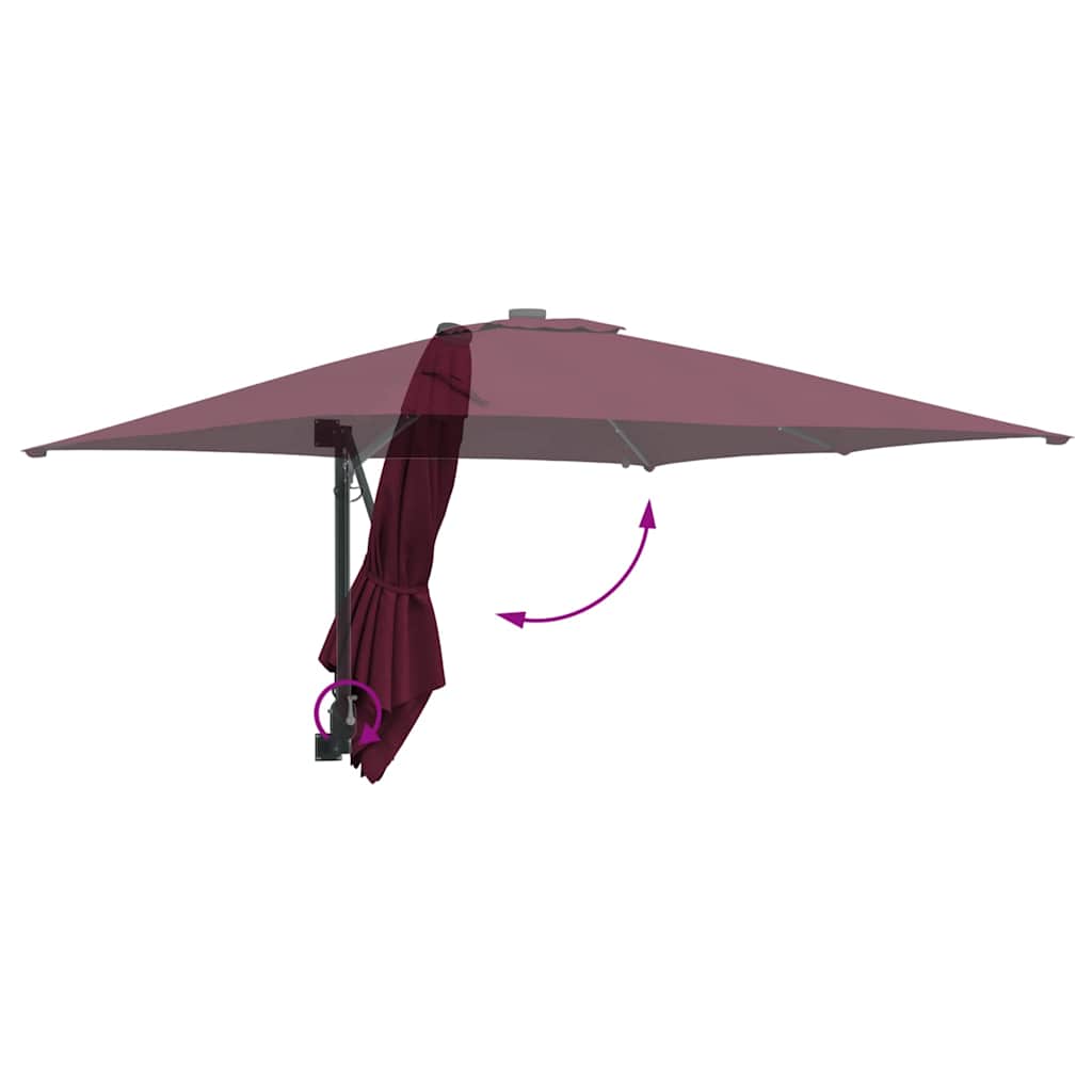 vidaXL Parasolka ogrodowa Bordeaux Czerwony 248,5 x 247,5 x 160 cm