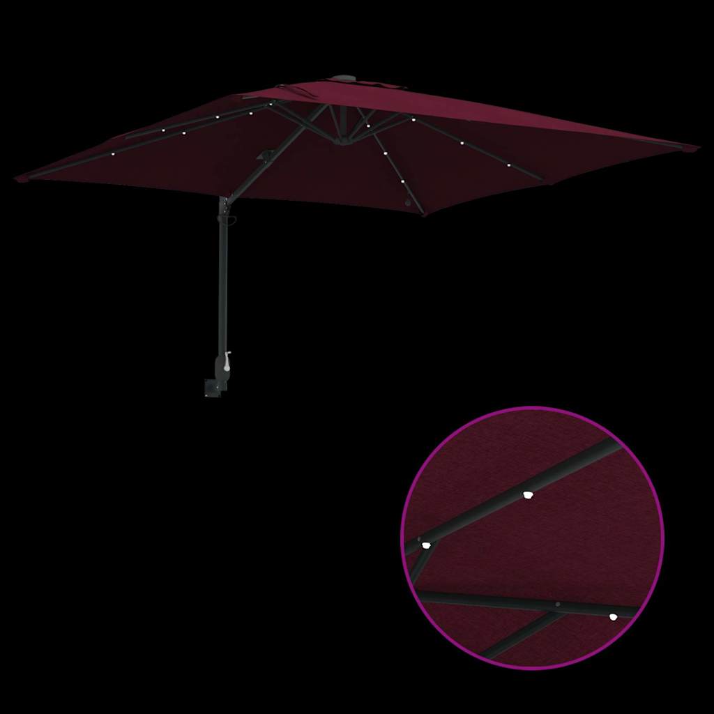 vidaXL Parasolka ogrodowa Bordeaux Czerwony 248,5 x 247,5 x 160 cm