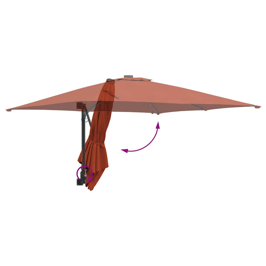 vidaXL Parasolka ogrodowa terakota 248,5 x 247,5 x 160 cm