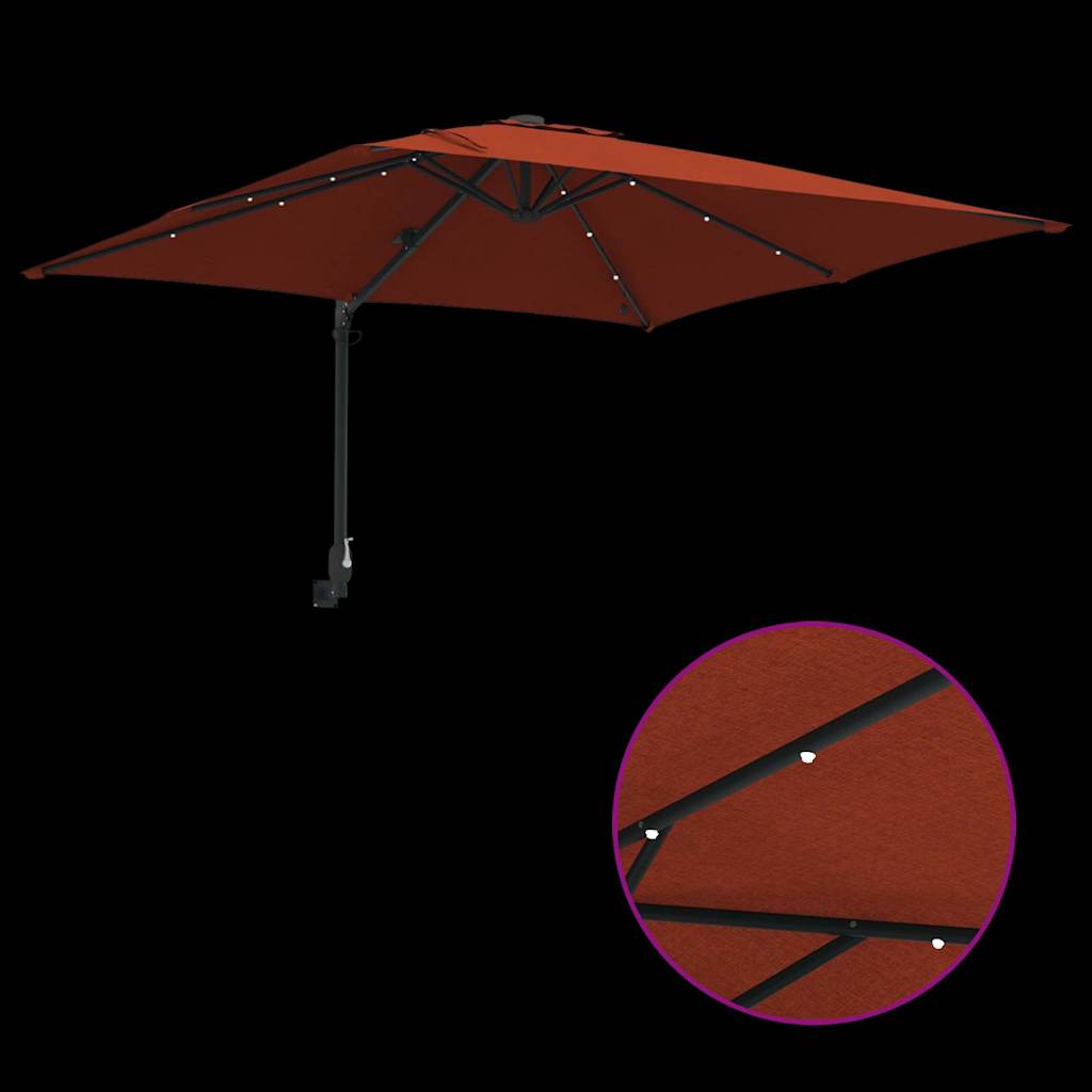vidaXL Parasolka ogrodowa terakota 248,5 x 247,5 x 160 cm
