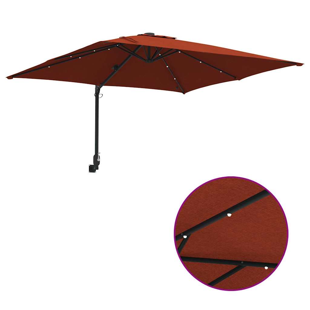 vidaXL Parasolka ogrodowa terakota 248,5 x 247,5 x 160 cm
