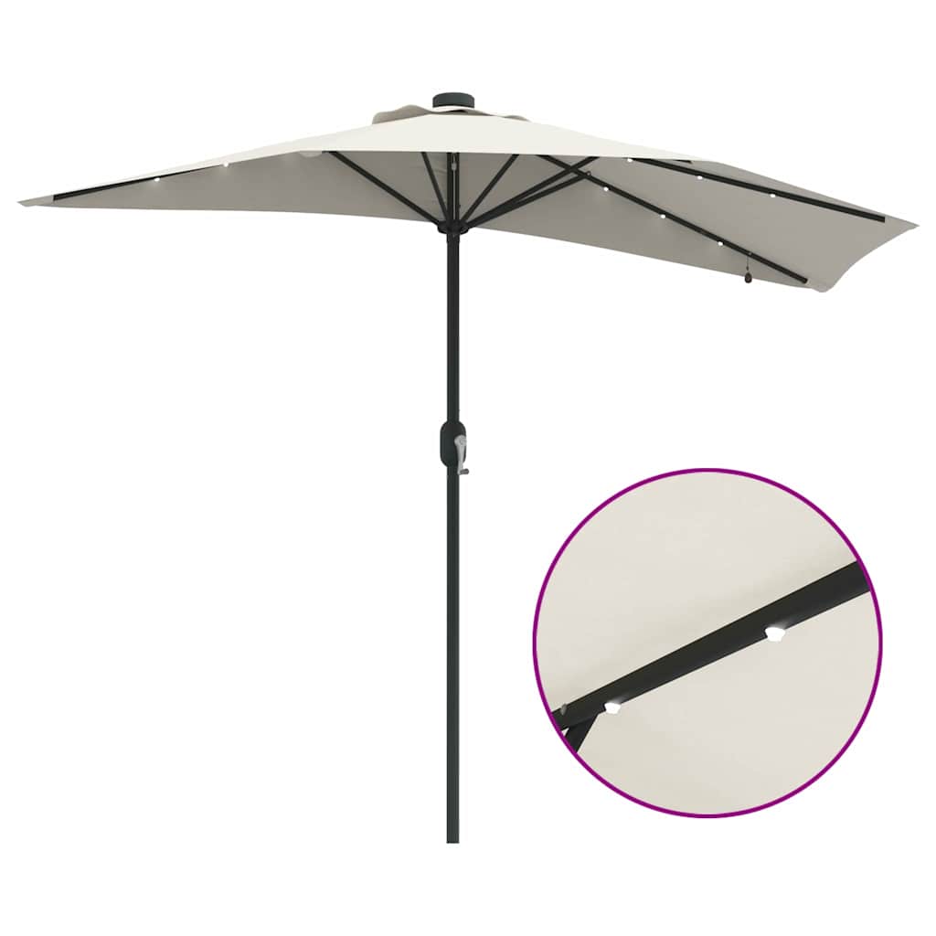 vidaXL Parasolka ogrodowa piaskowy 294 x 150 x 223 cm Poliester i Stal