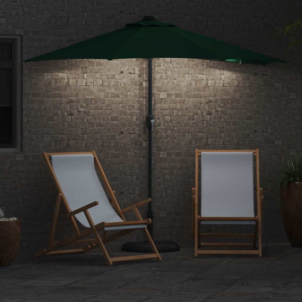 vidaXL Parasolka ogrodowa Zielony 294 x 150 x 223 cm Poliester i Stal