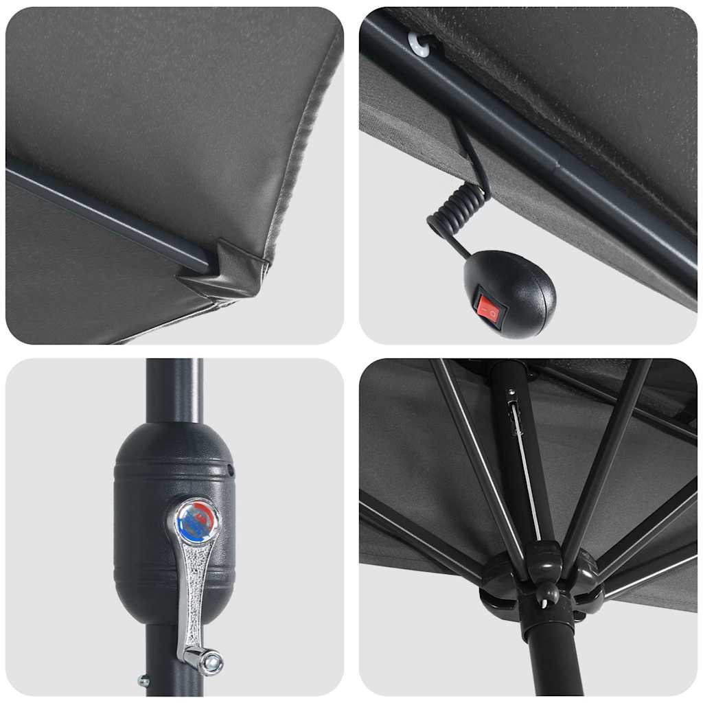 vidaXL Parasolka ogrodowa Antracyt 294 x 150 x 223 cm Poliester i Stal