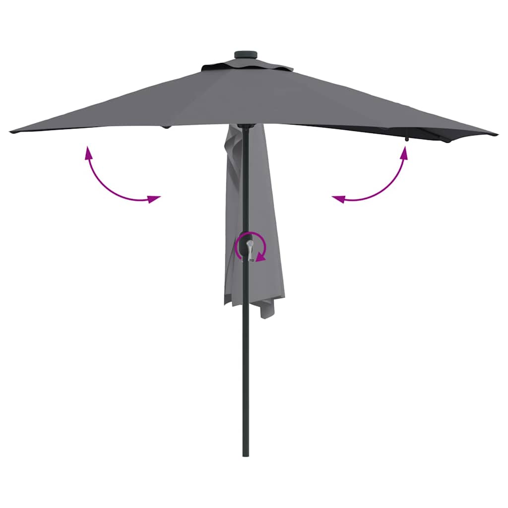 vidaXL Parasolka ogrodowa Antracyt 294 x 150 x 223 cm Poliester i Stal