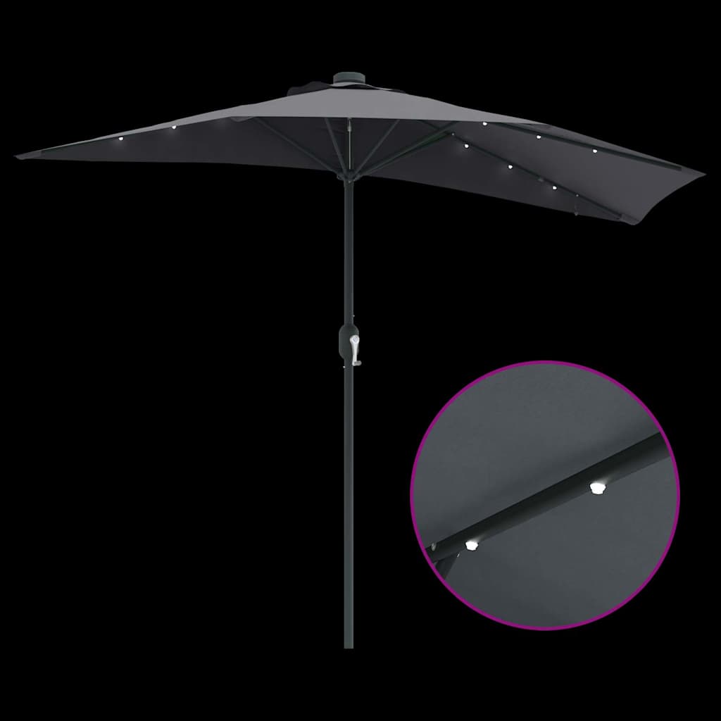 vidaXL Parasolka ogrodowa Antracyt 294 x 150 x 223 cm Poliester i Stal